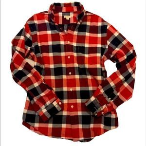 Merona long sleeve plaid button down shirt | L